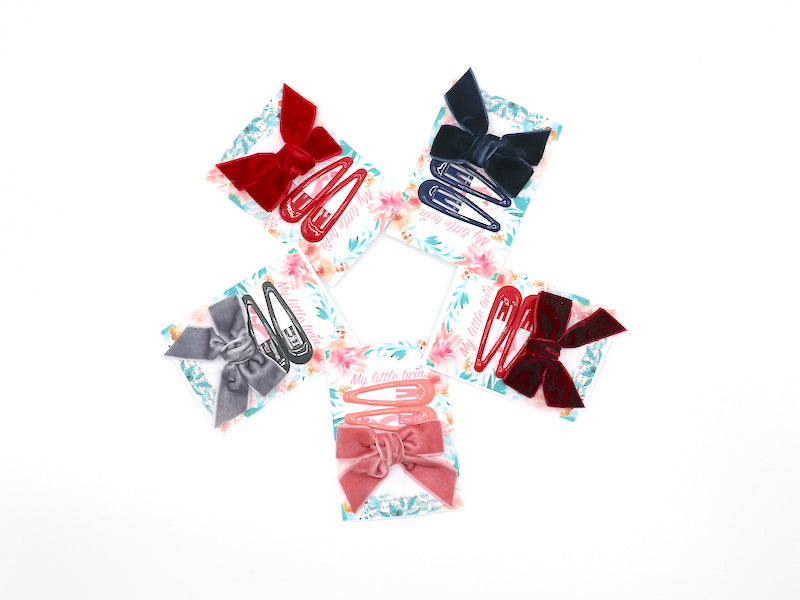 Pack Clip lazo terciopelo y clips colores