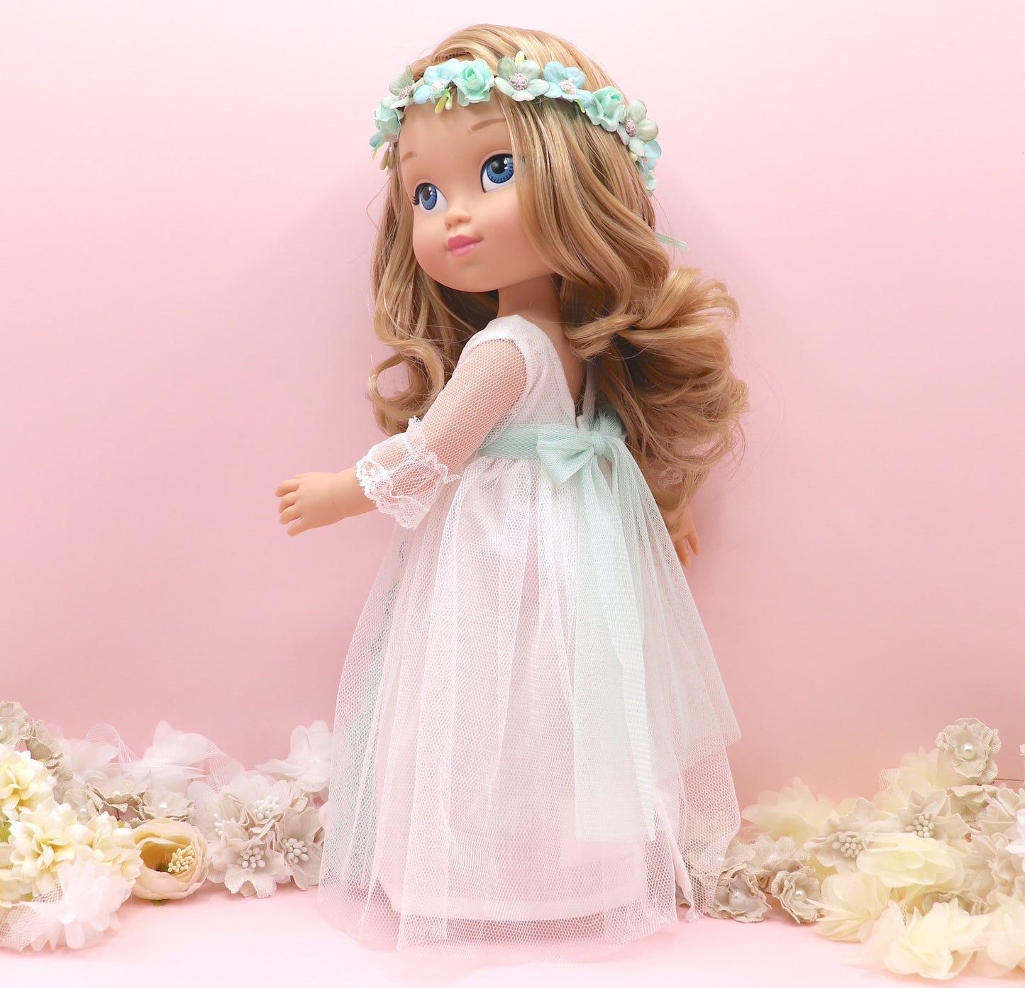 Muñeca de comunión personalizada con vestido Olympia Verde