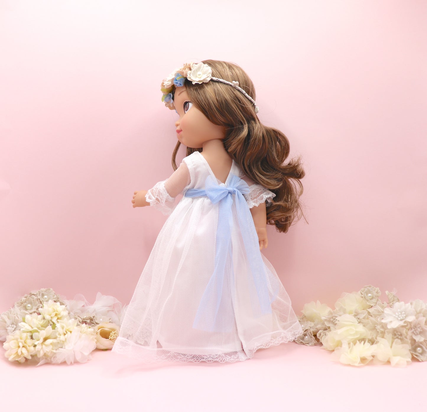 Muñeca de comunión personalizada con vestido Dulcinea TUL