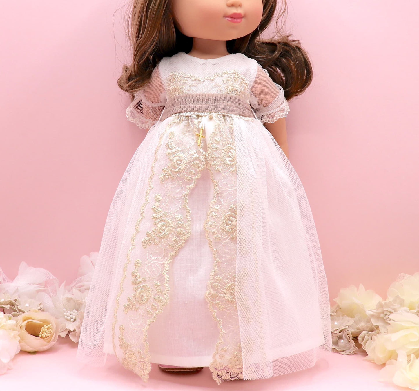 Vestido comunión muñeca Olympia Oro