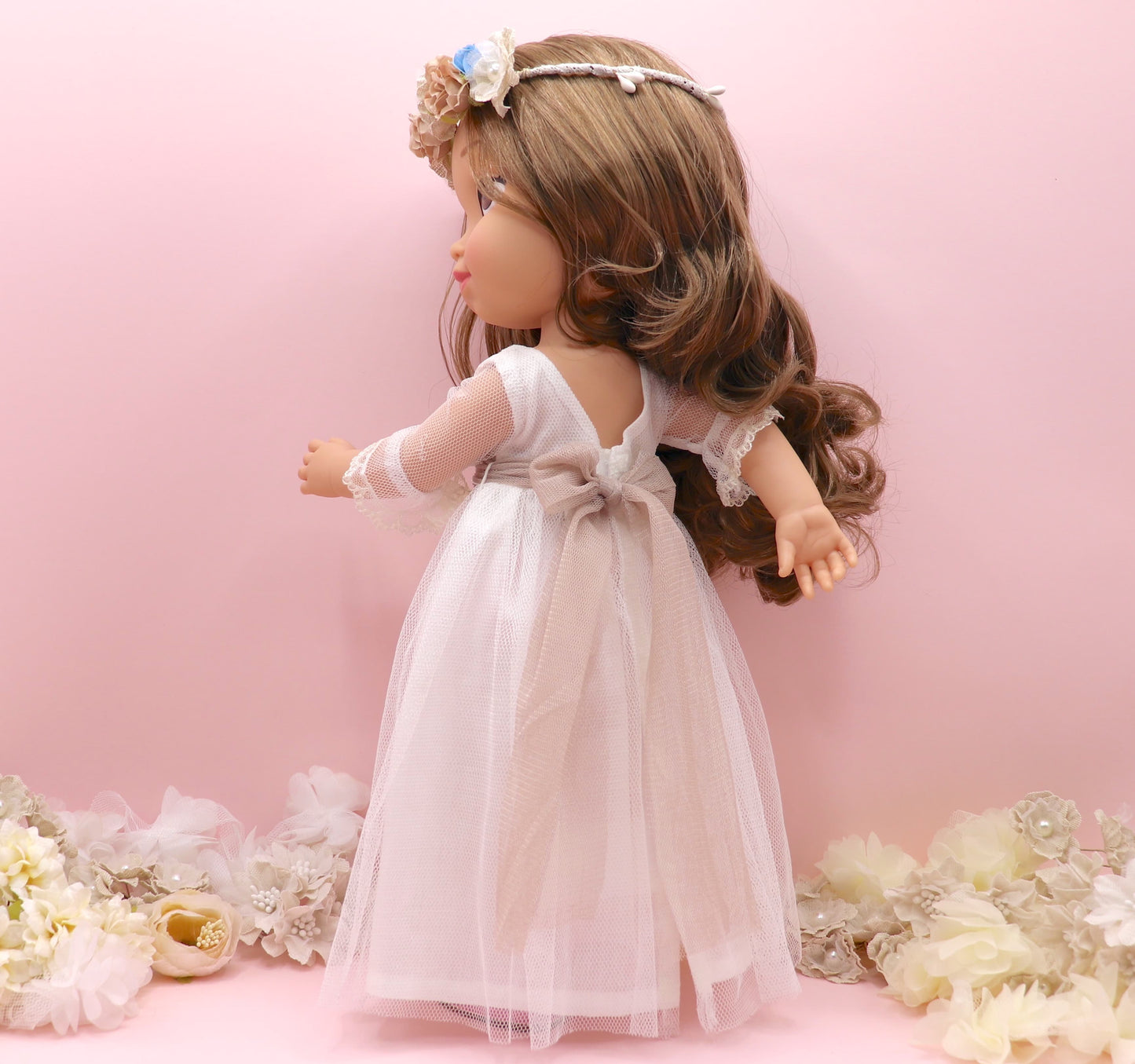 Muñeca de comunión personalizada con vestido Olympia Oro