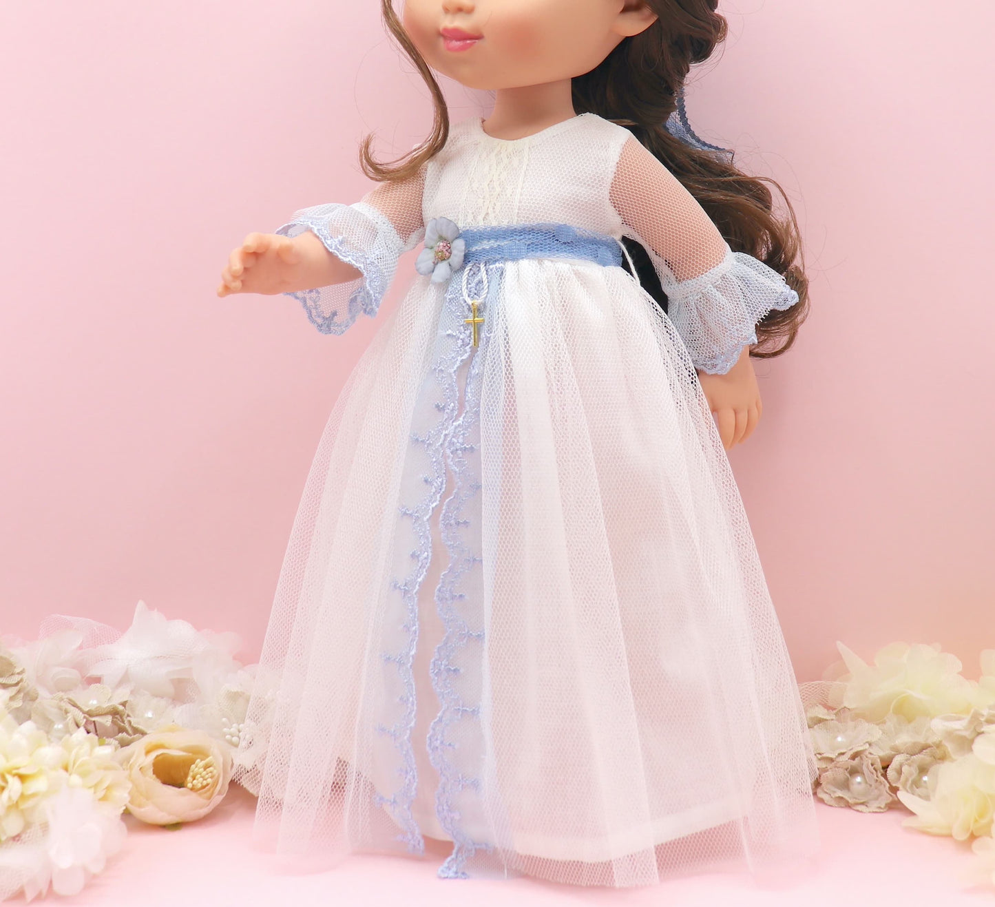 Vestido comunión muñeca Olympia Azul
