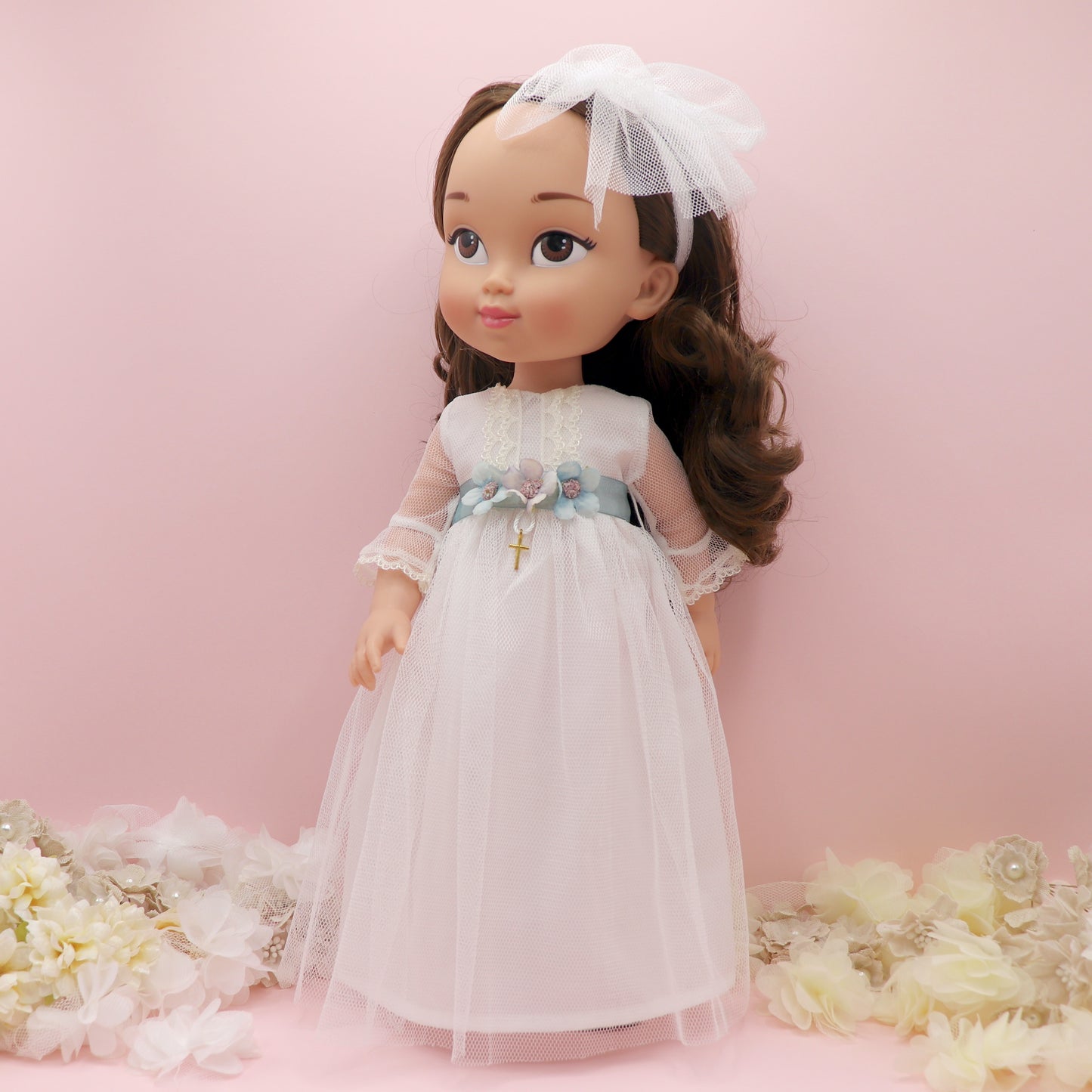 Muñeca de comunión personalizada con vestido Atenea TUL