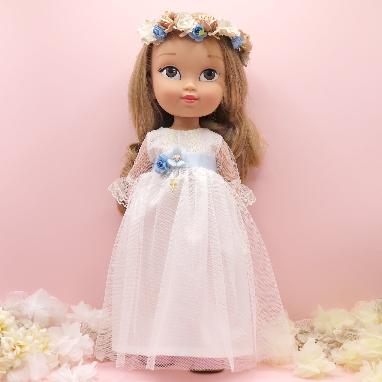 Muñeca de comunión personalizada con vestido Atenea TUL