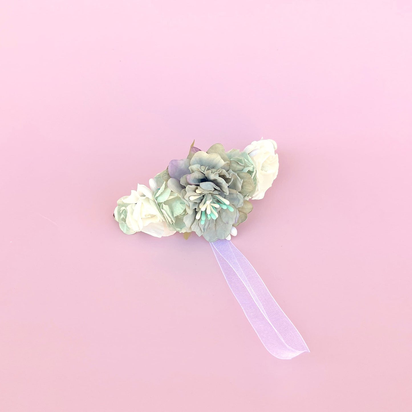 Tocado ANAIS muñeca - verde agua