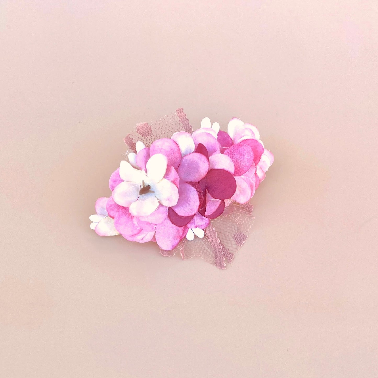 Tocado HORTENSIAS muñeca - rosa