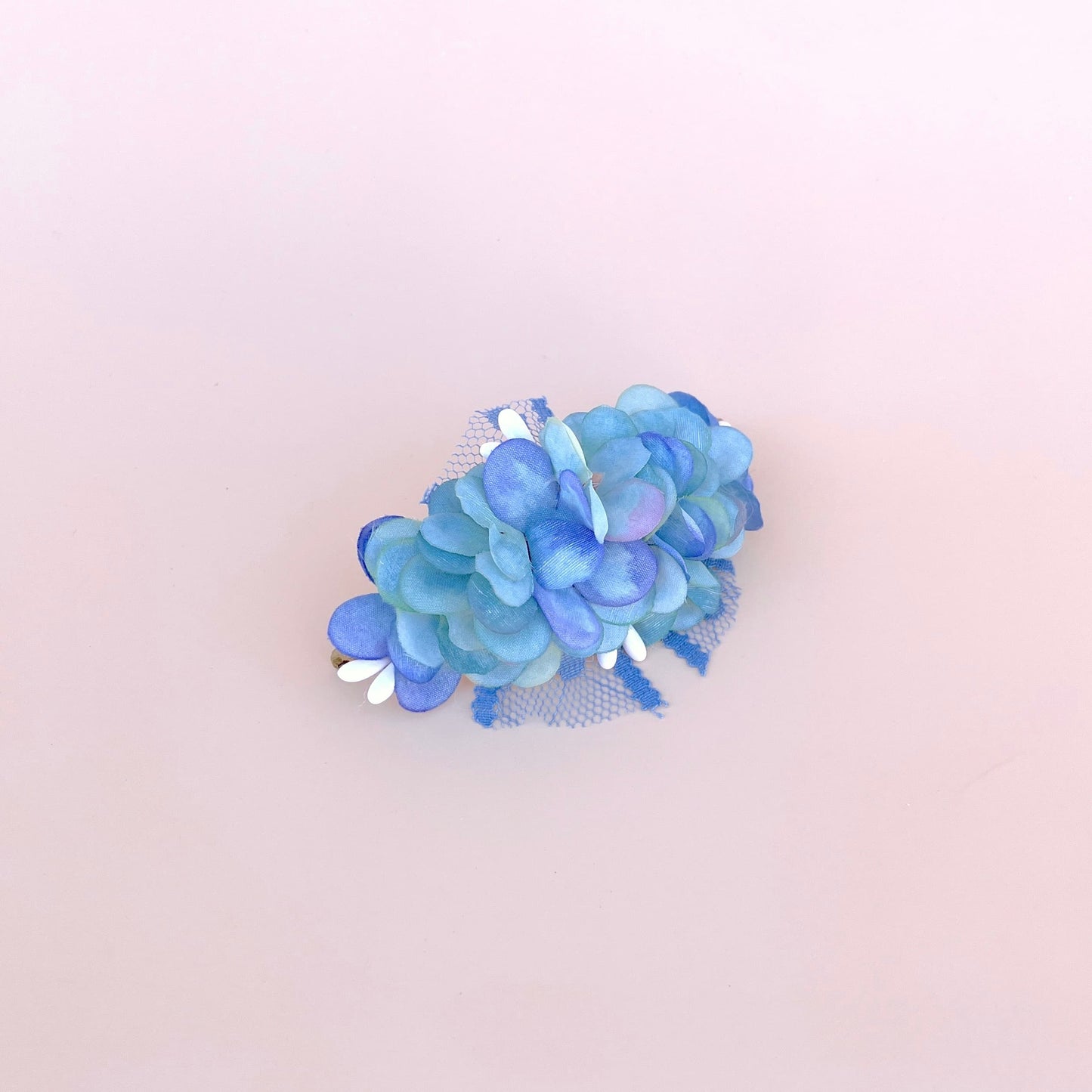 Tocado HORTENSIAS muñeca - azul