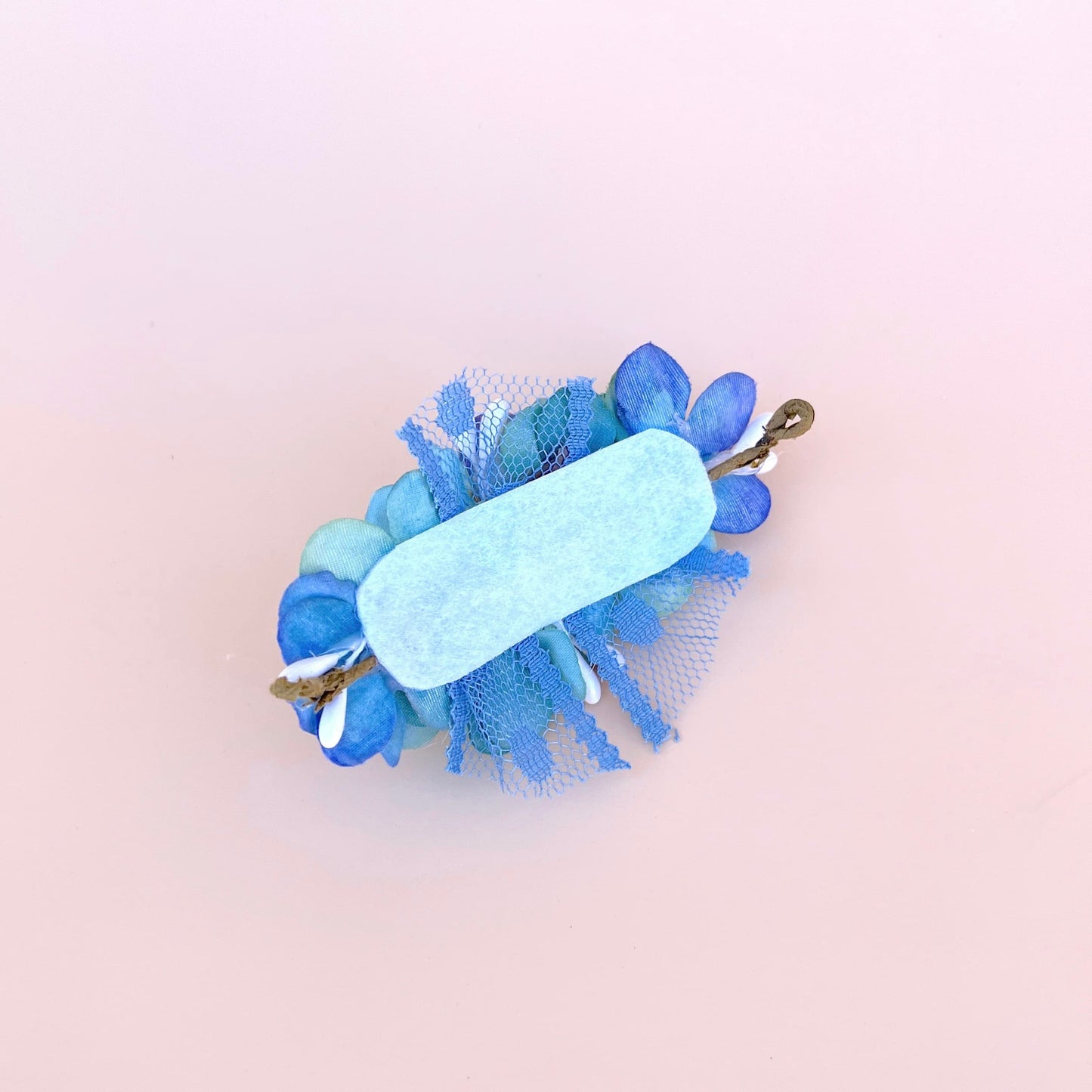 Tocado HORTENSIAS muñeca - azul