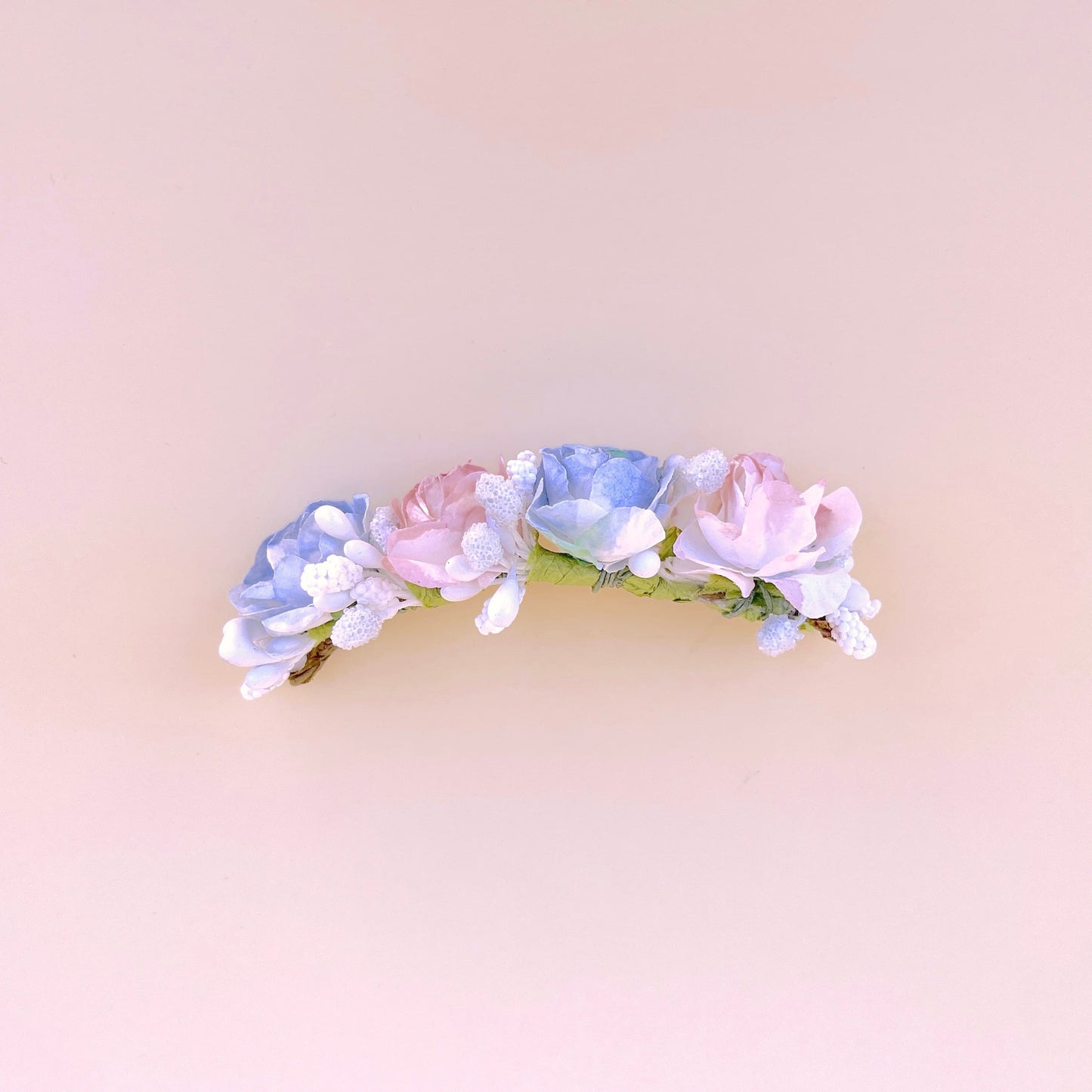 Cocar de boneca PISTILLOS - azul claro e rosa