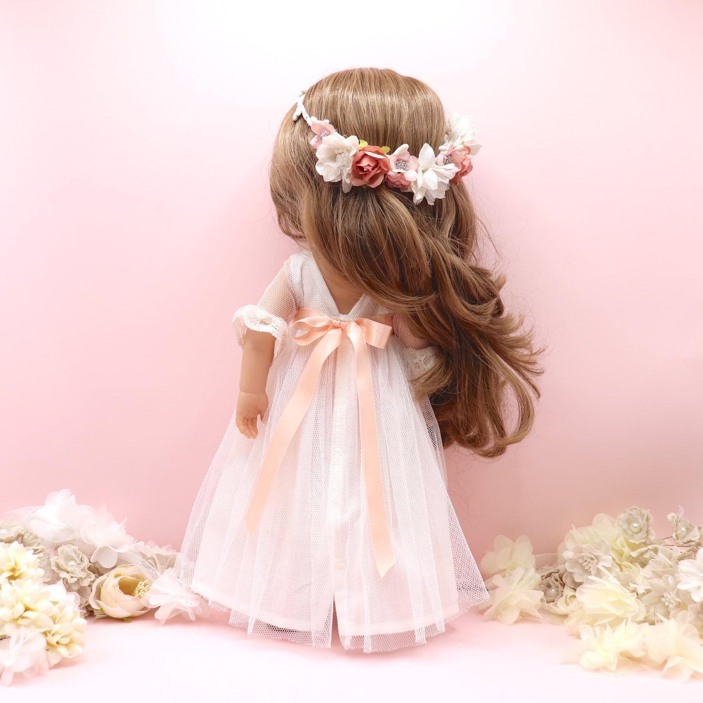Muñeca de comunión personalizada con vestido Olympia Natural