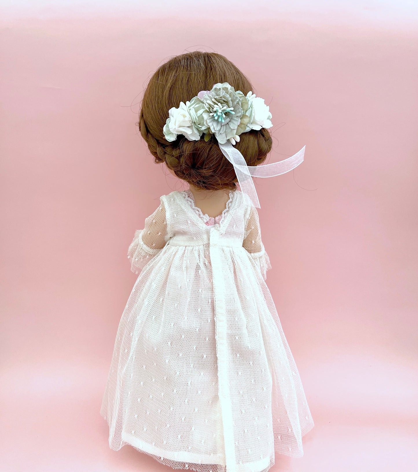 Tocado ANAIS muñeca - verde agua