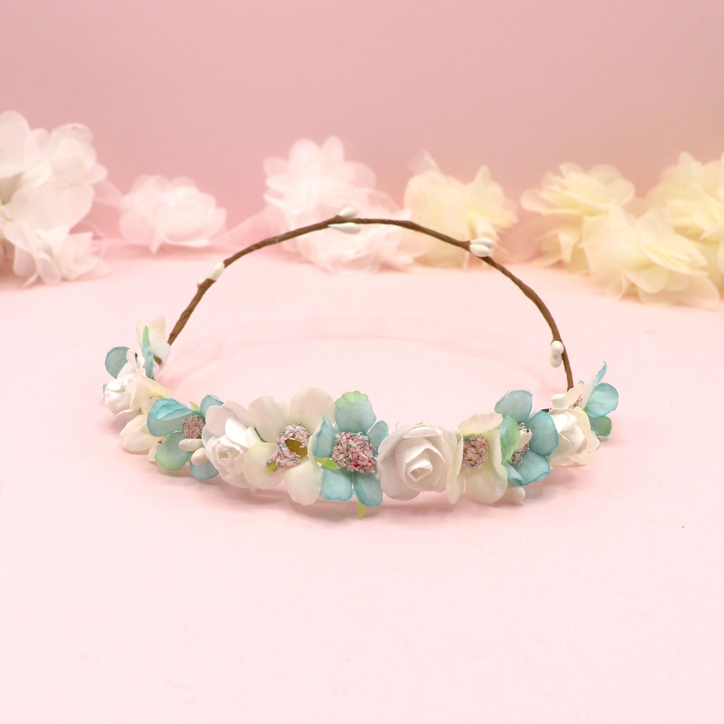 Personalize a coroa com metade das flores