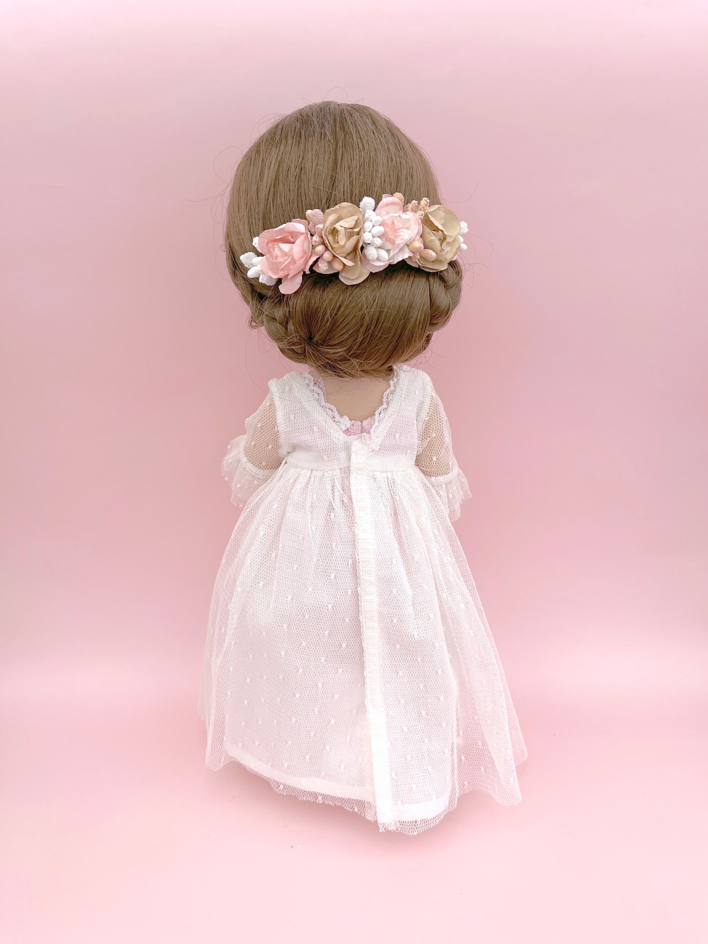 Tocado PISTILLOS muñeca - rosa caramelo
