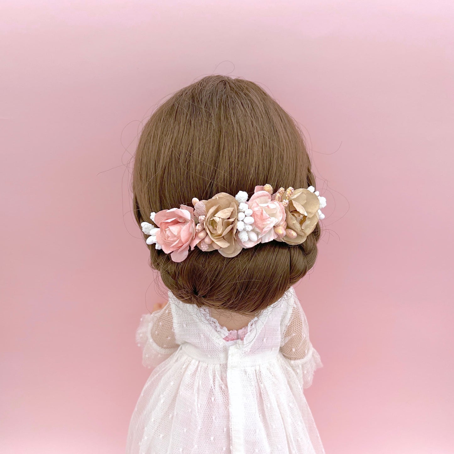 Tocado PISTILLOS muñeca - rosa caramelo