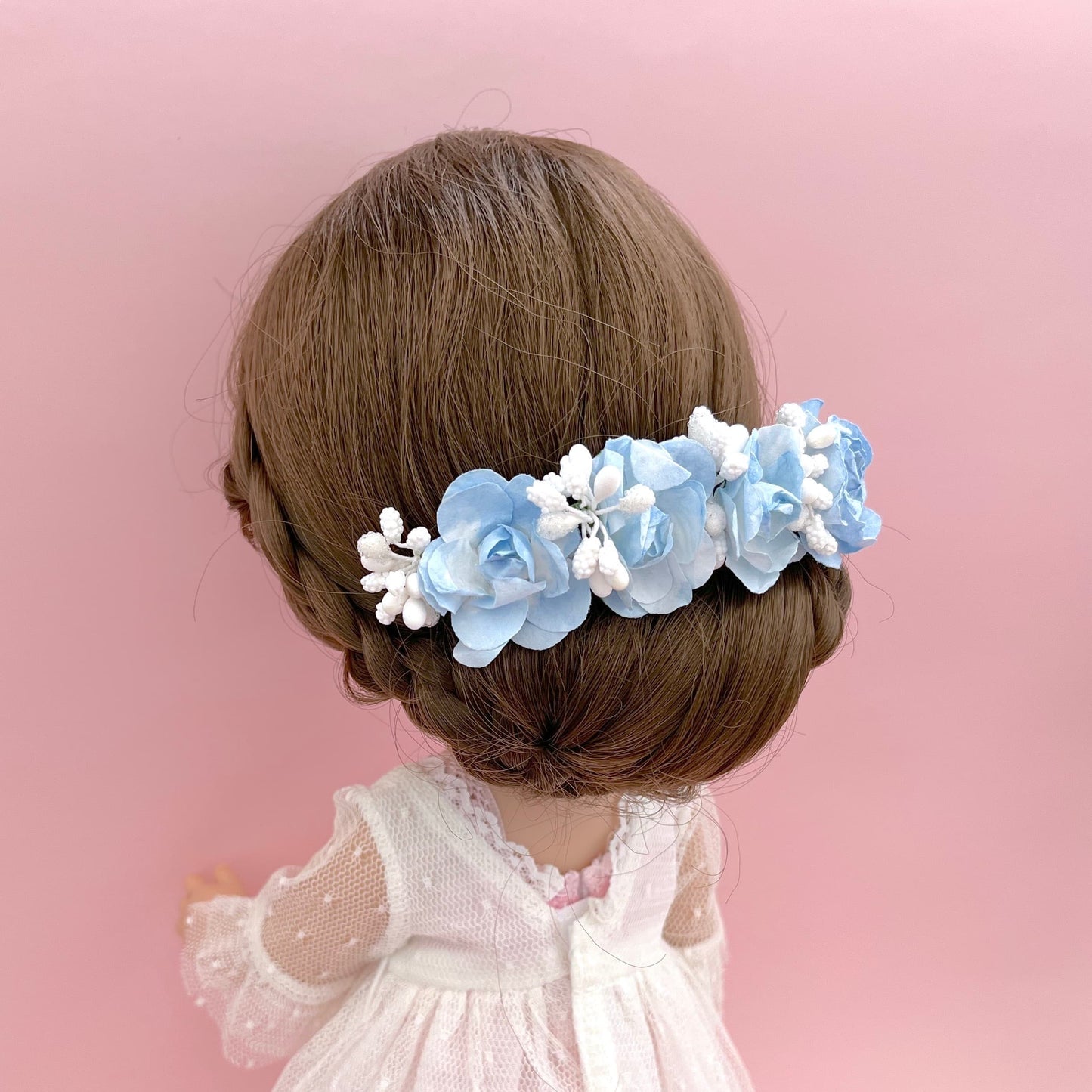 Tocado PISTILLOS muñeca - celeste