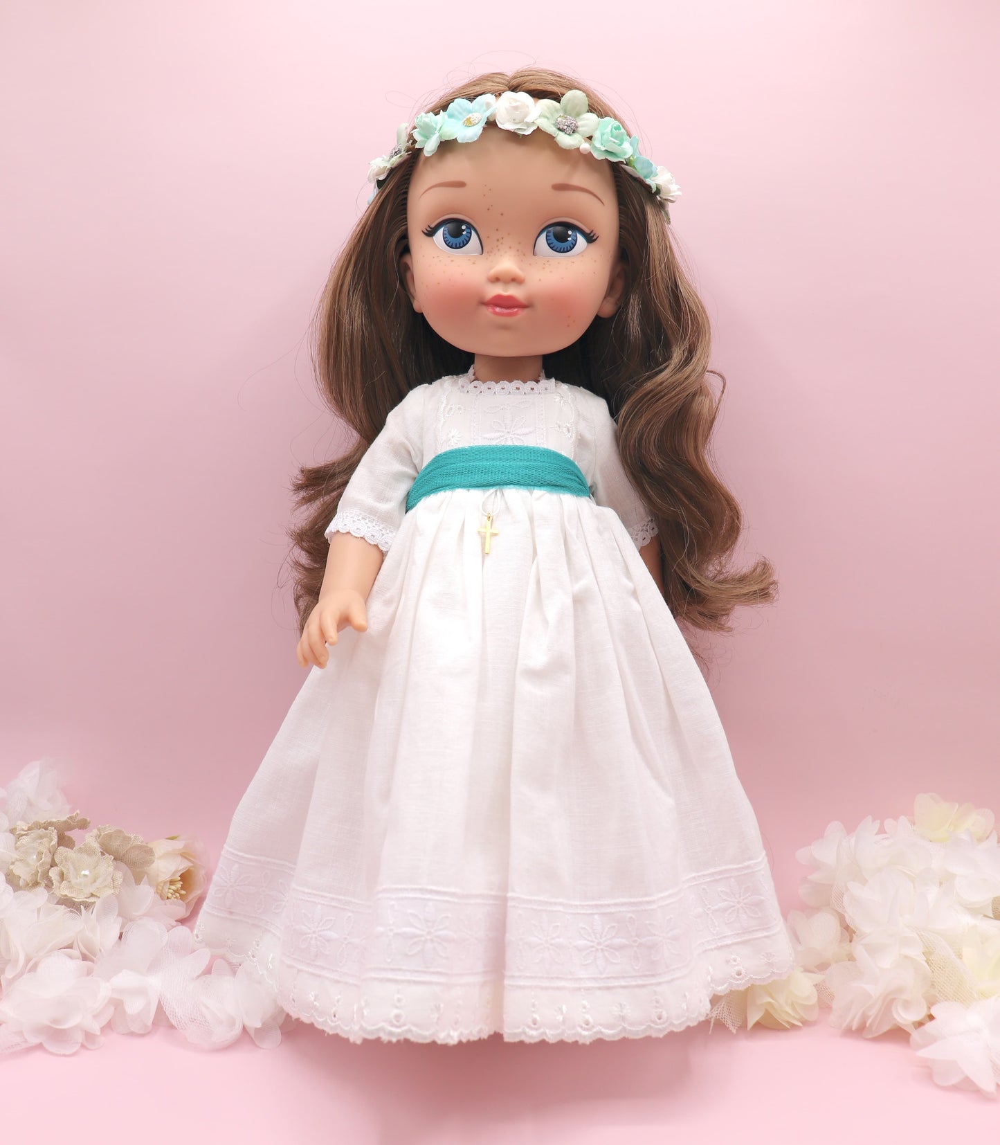 Muñeca de comunión personalizada con vestido Chloe Lino