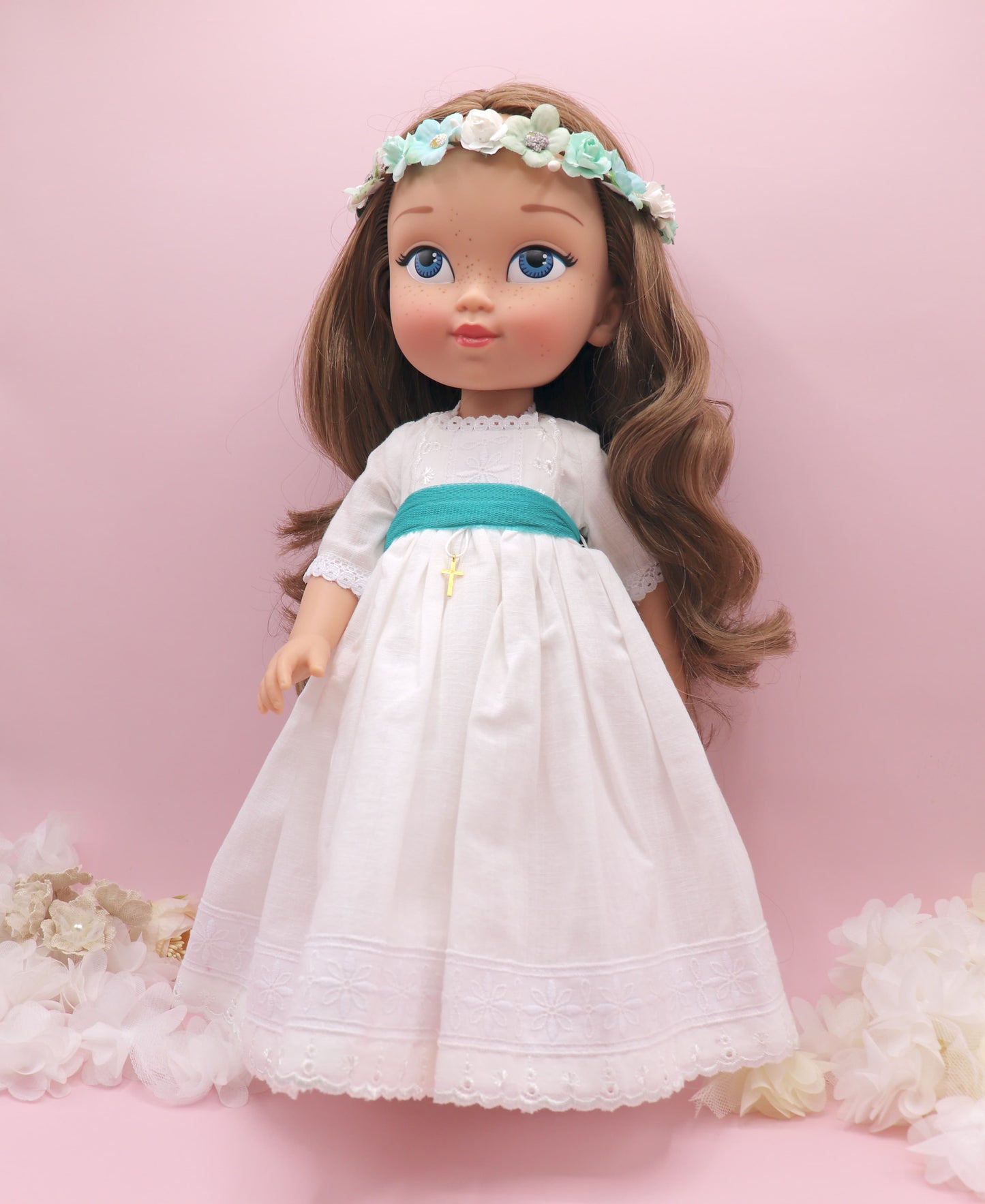 Muñeca de comunión personalizada con vestido Chloe Lino