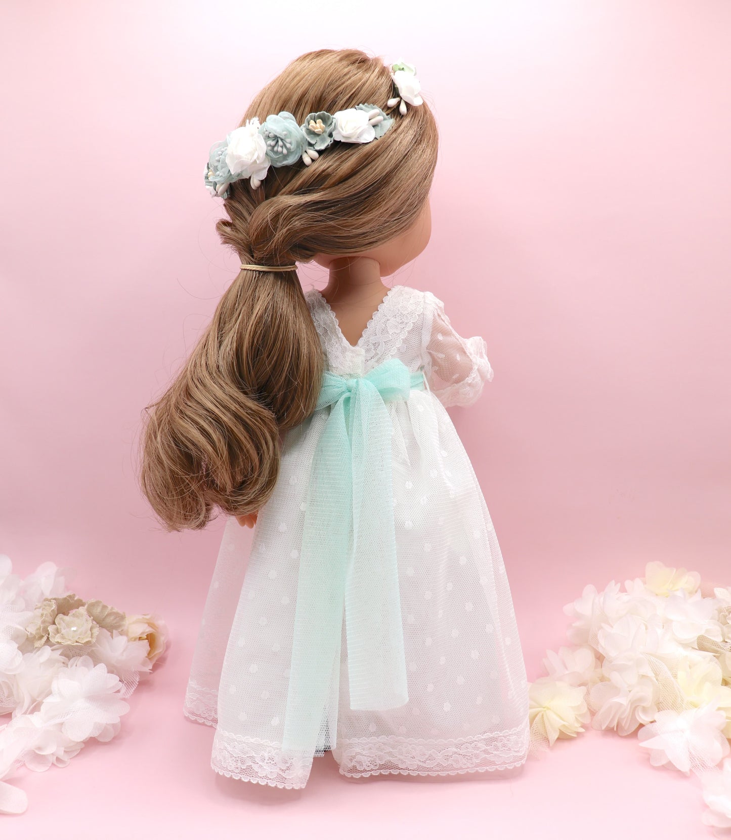 Personalized communion doll with Evangeline dress