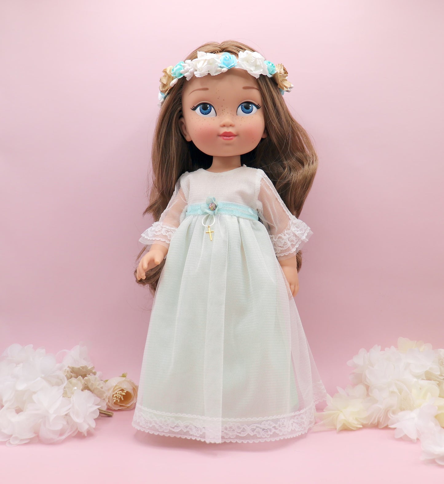Muñeca de comunión personalizada con vestido Cristal TUL VERDE