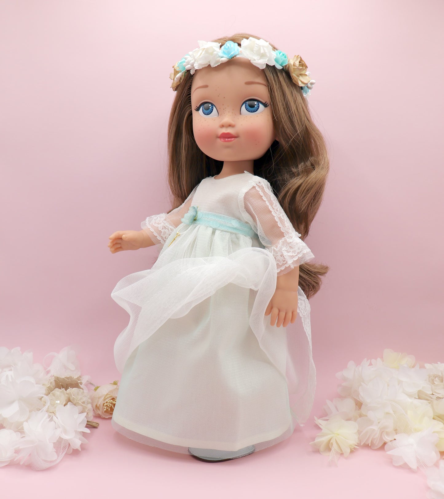 Muñeca de comunión personalizada con vestido Cristal TUL VERDE
