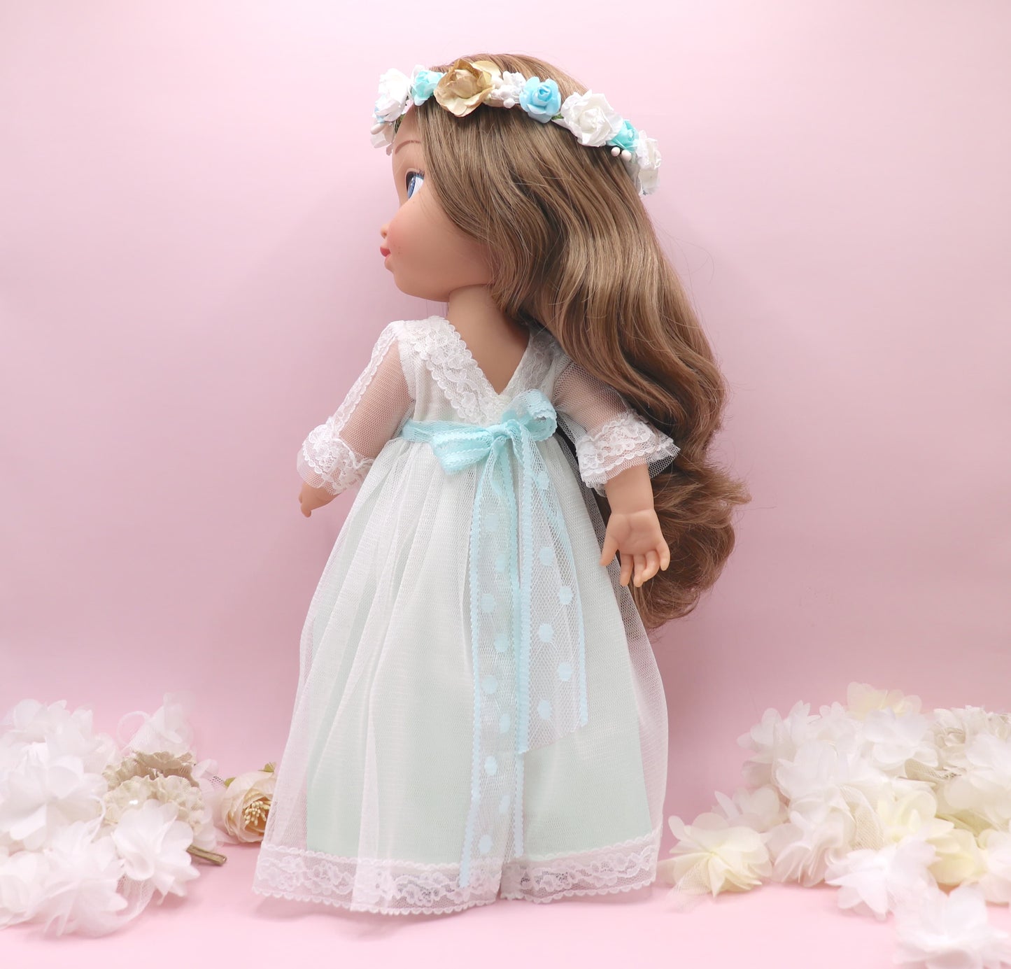 Muñeca de comunión personalizada con vestido Cristal TUL VERDE