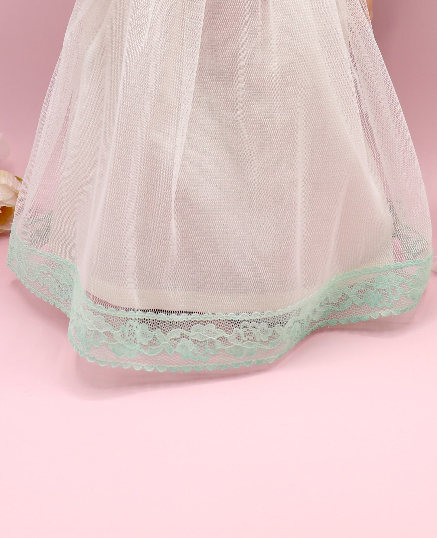 Vestido comunión muñeca ROSANNA TUL VERDE