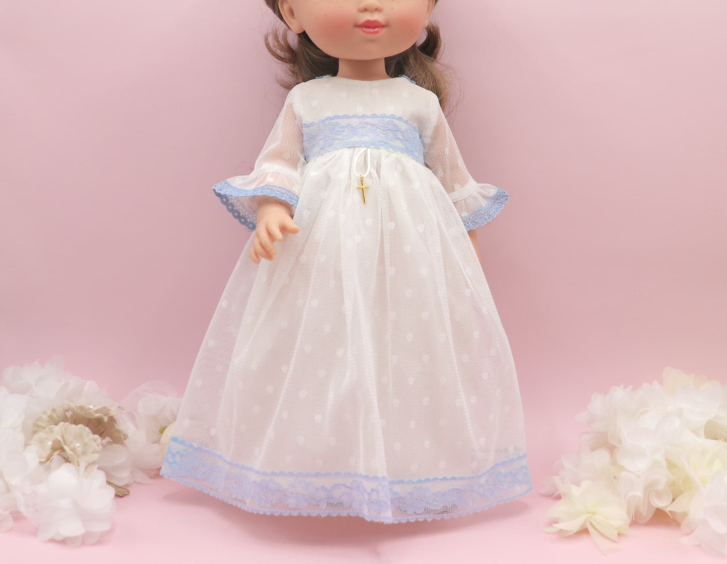 Vestido comunión muñeca ROSANNA PLUMETI AZUL