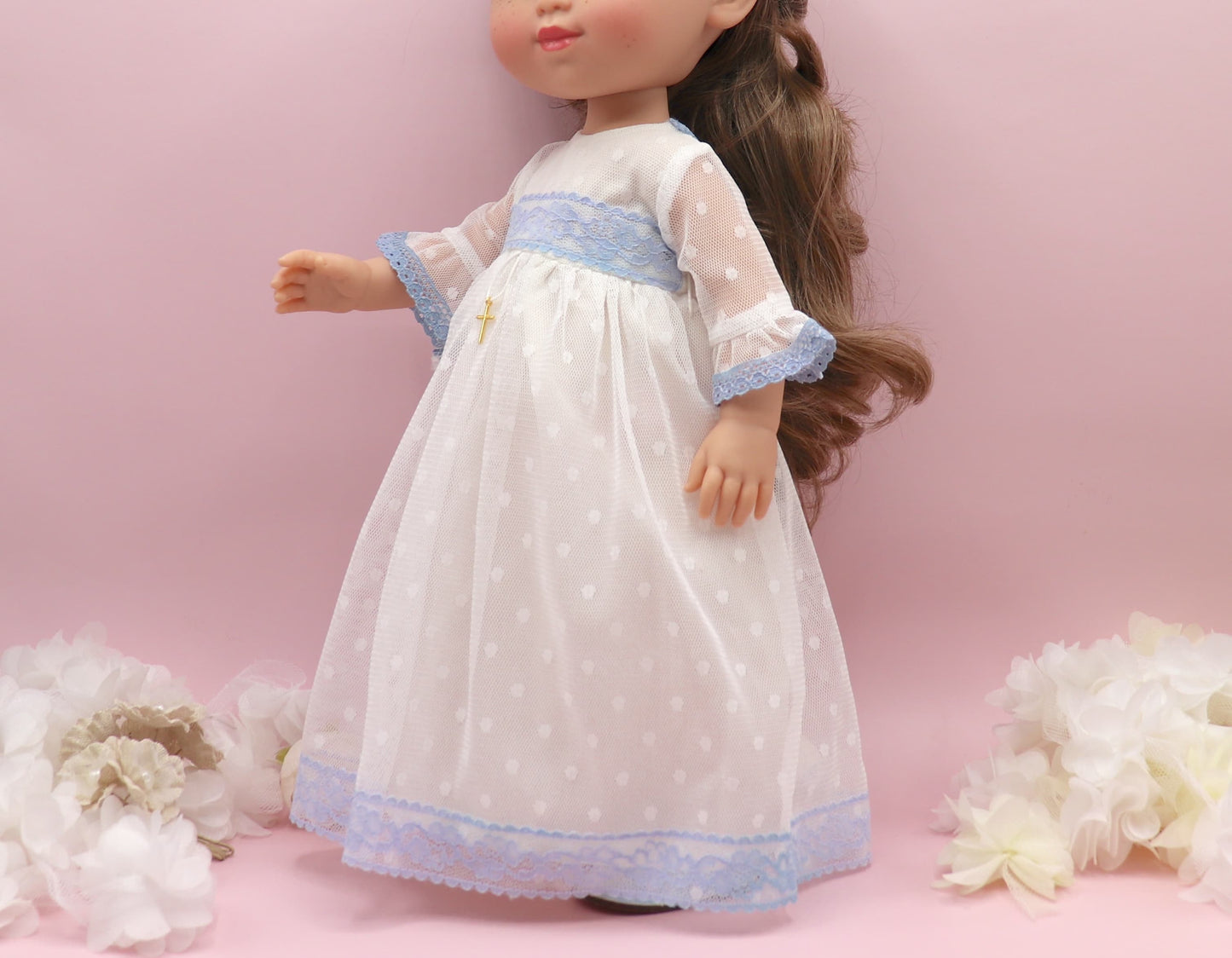 Vestido comunión muñeca ROSANNA PLUMETI AZUL