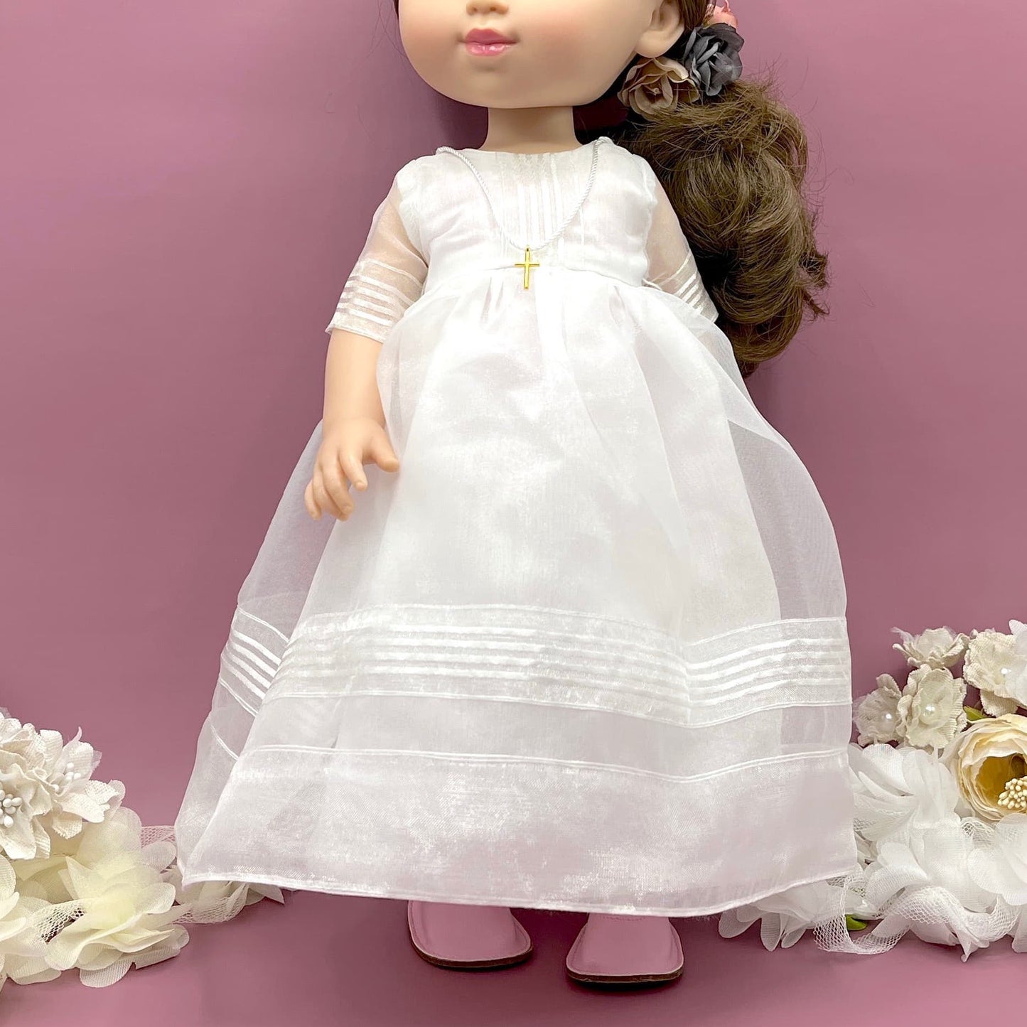 Vestido de comunhão da boneca Jéssica