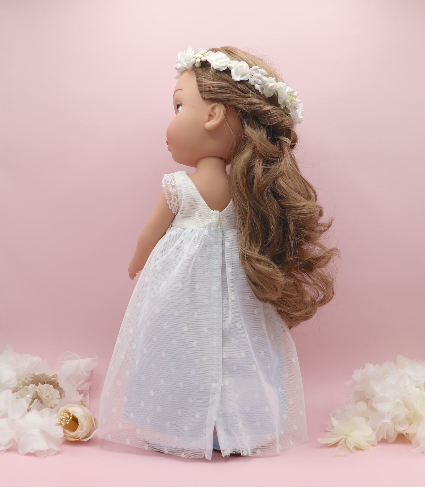 Muñeca de comunión personalizada con vestido Nicole PLUMETI AZUL