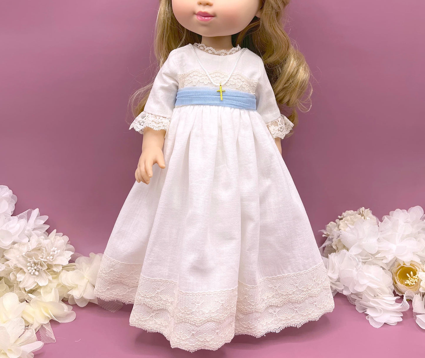 Vestido comunión muñeca Harriet Lino