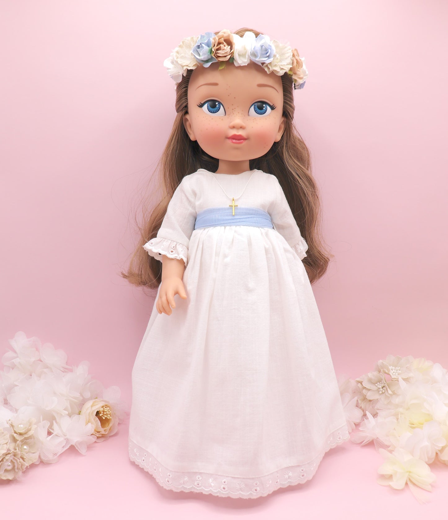 Muñeca de comunión personalizada con vestido Micaela Lino