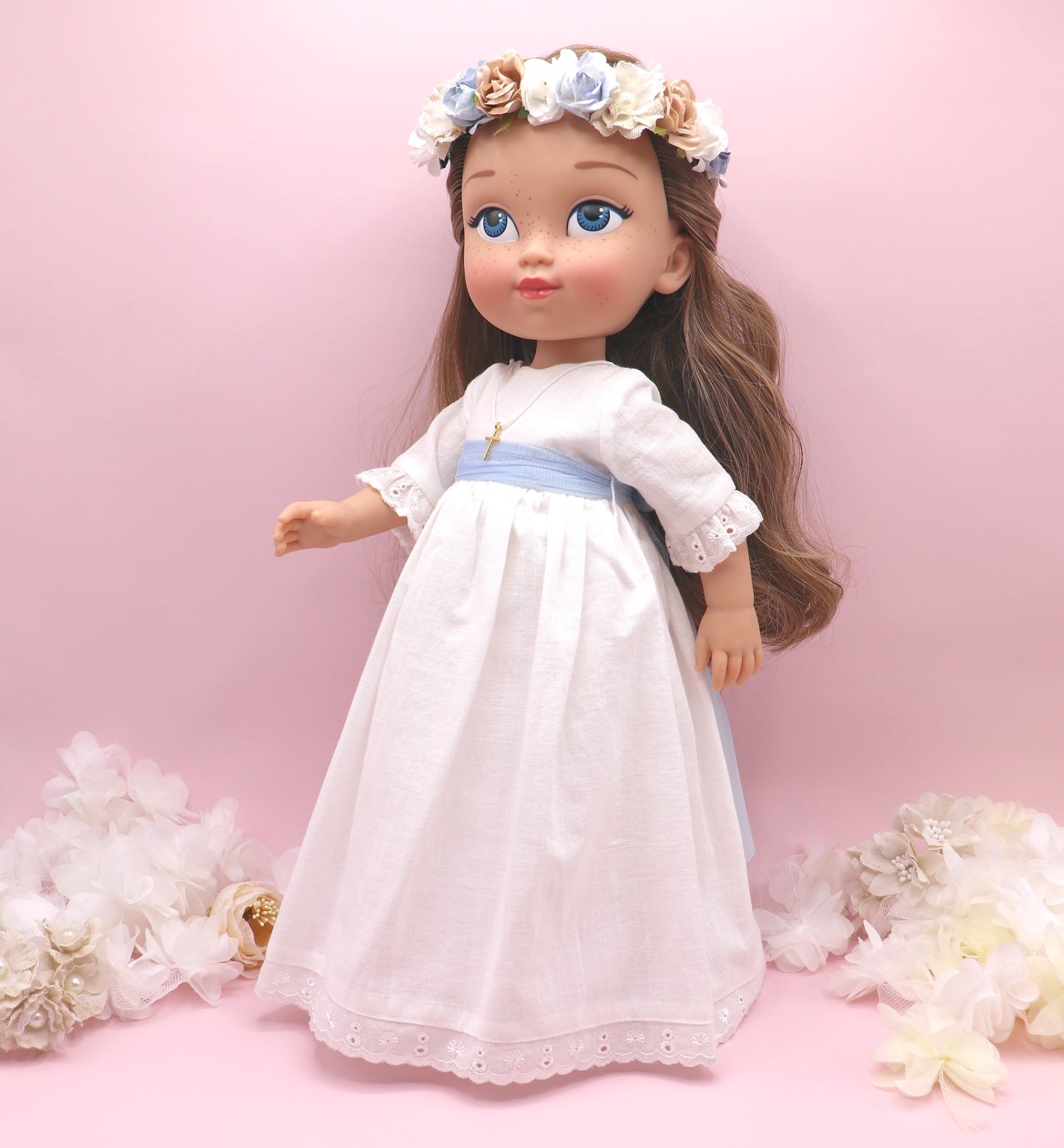 Muñeca de comunión personalizada con vestido Micaela Lino