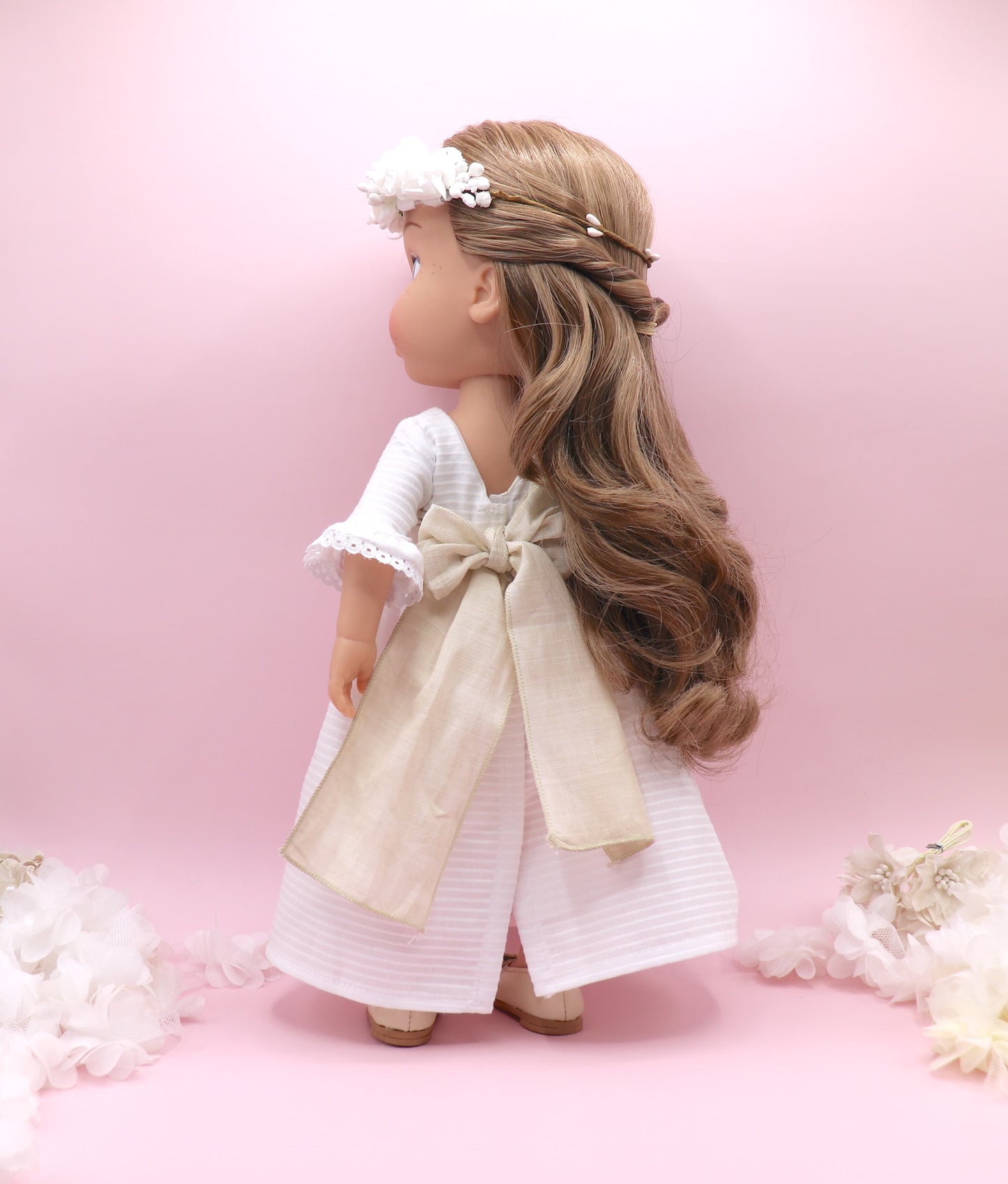 Boneca de comunhão personalizada com vestido pufe Leonor