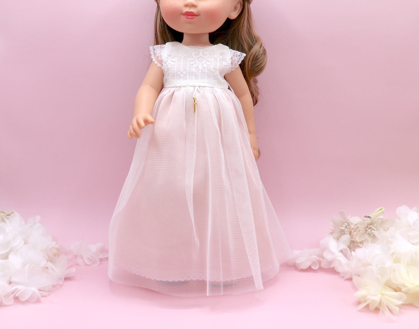Vestido comunión muñeca NICOLE TUL ROSA