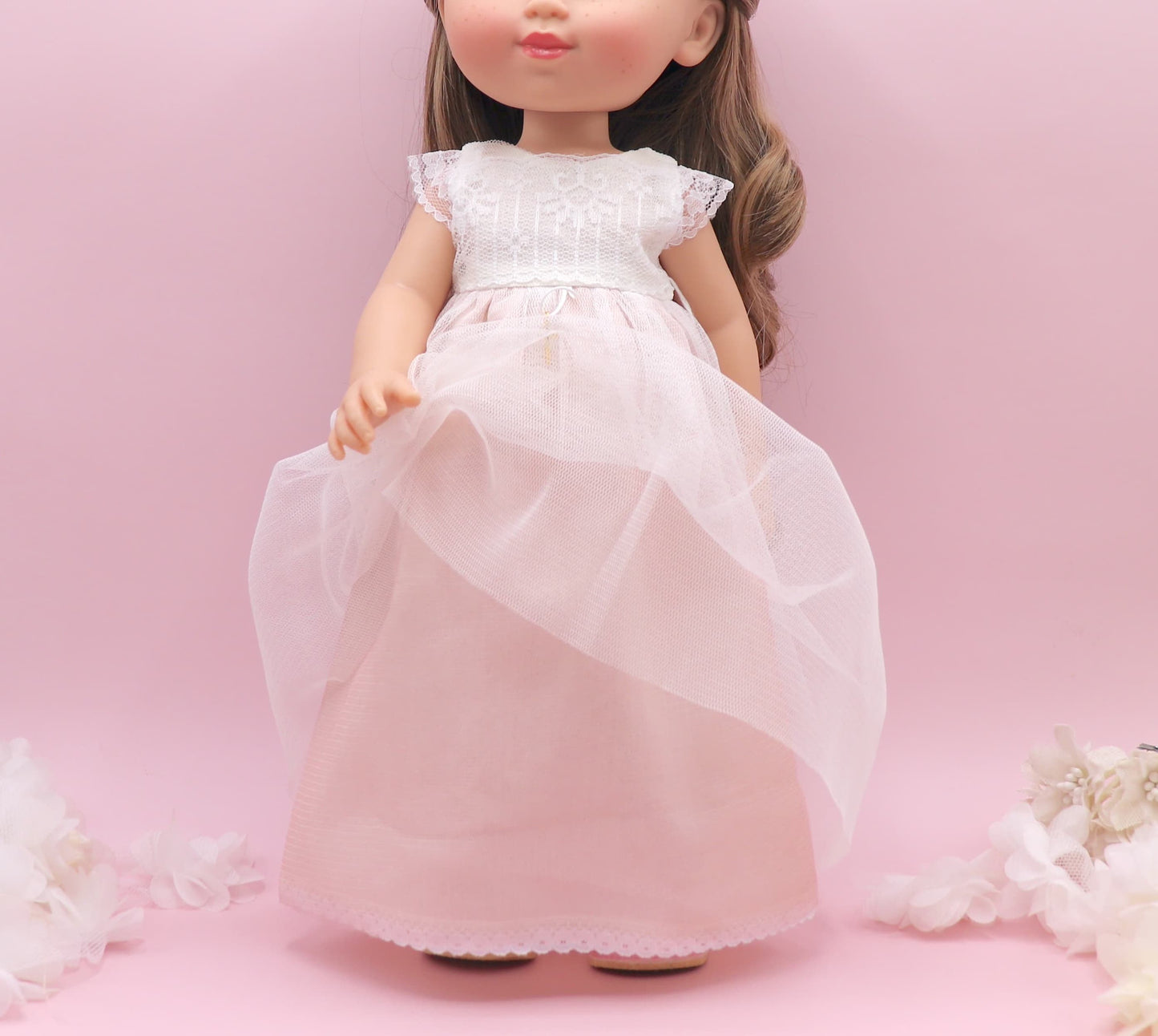 Vestido comunión muñeca NICOLE TUL ROSA