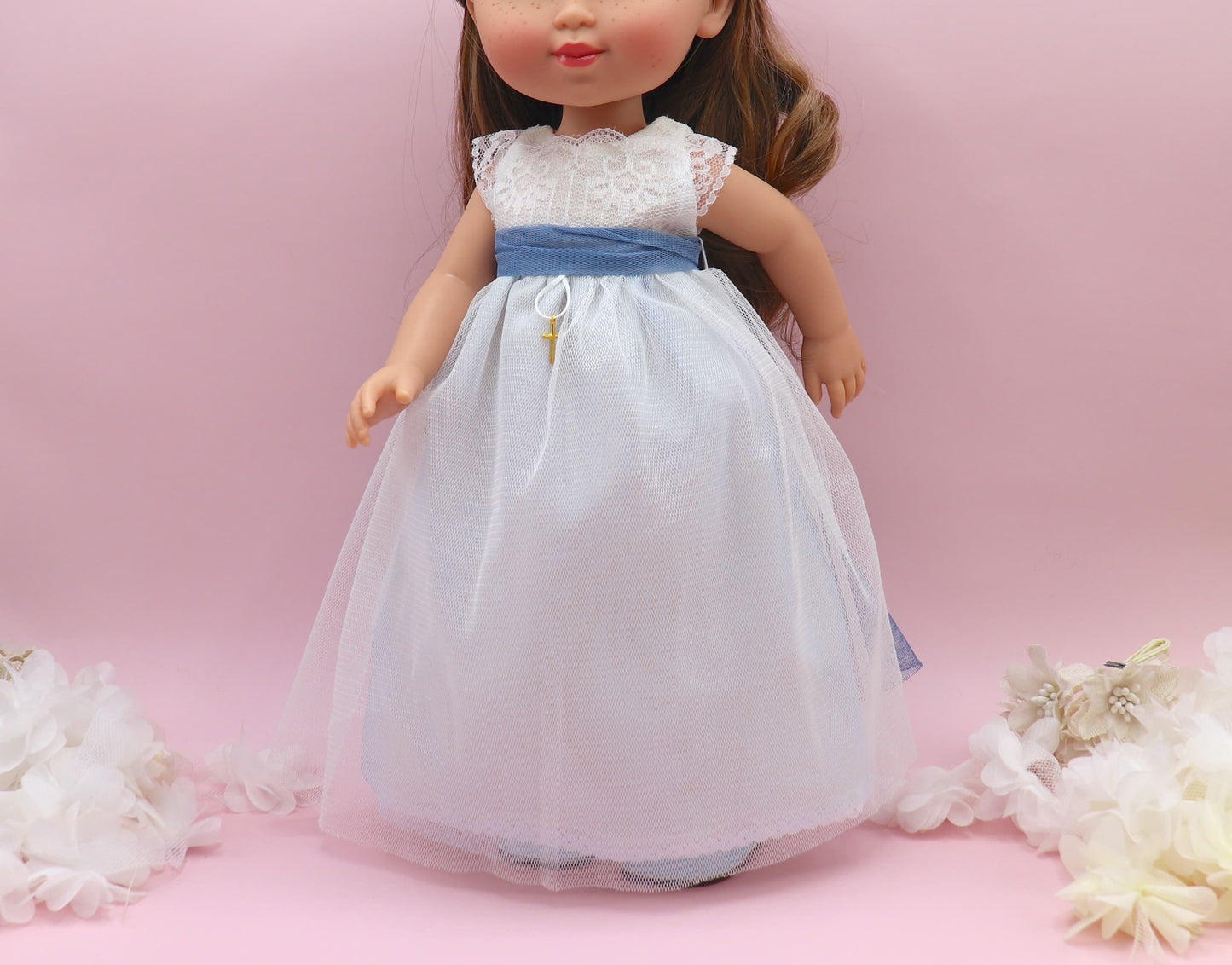 Vestido comunión muñeca NICOLE TUL CELESTE