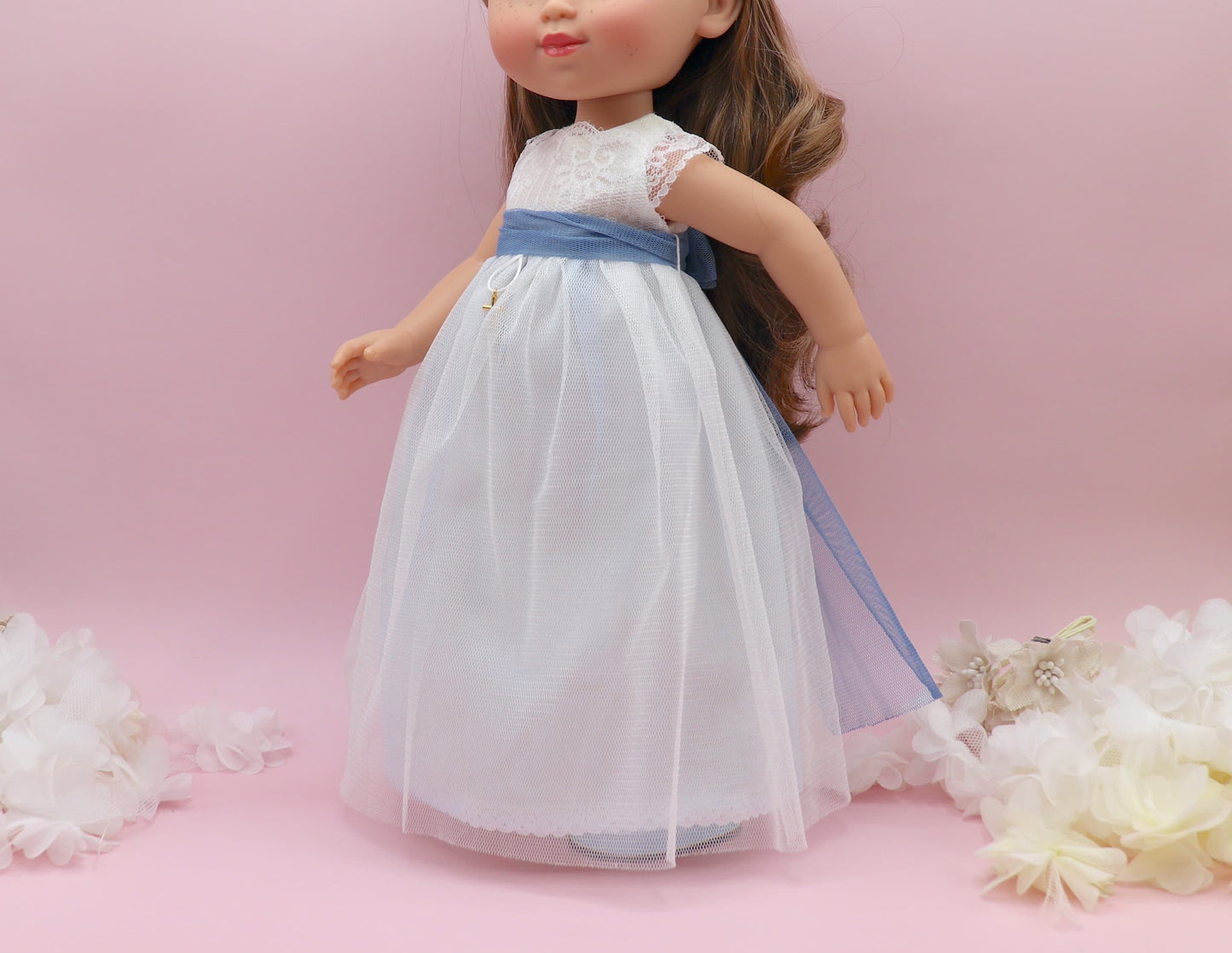 Vestido comunión muñeca NICOLE TUL CELESTE