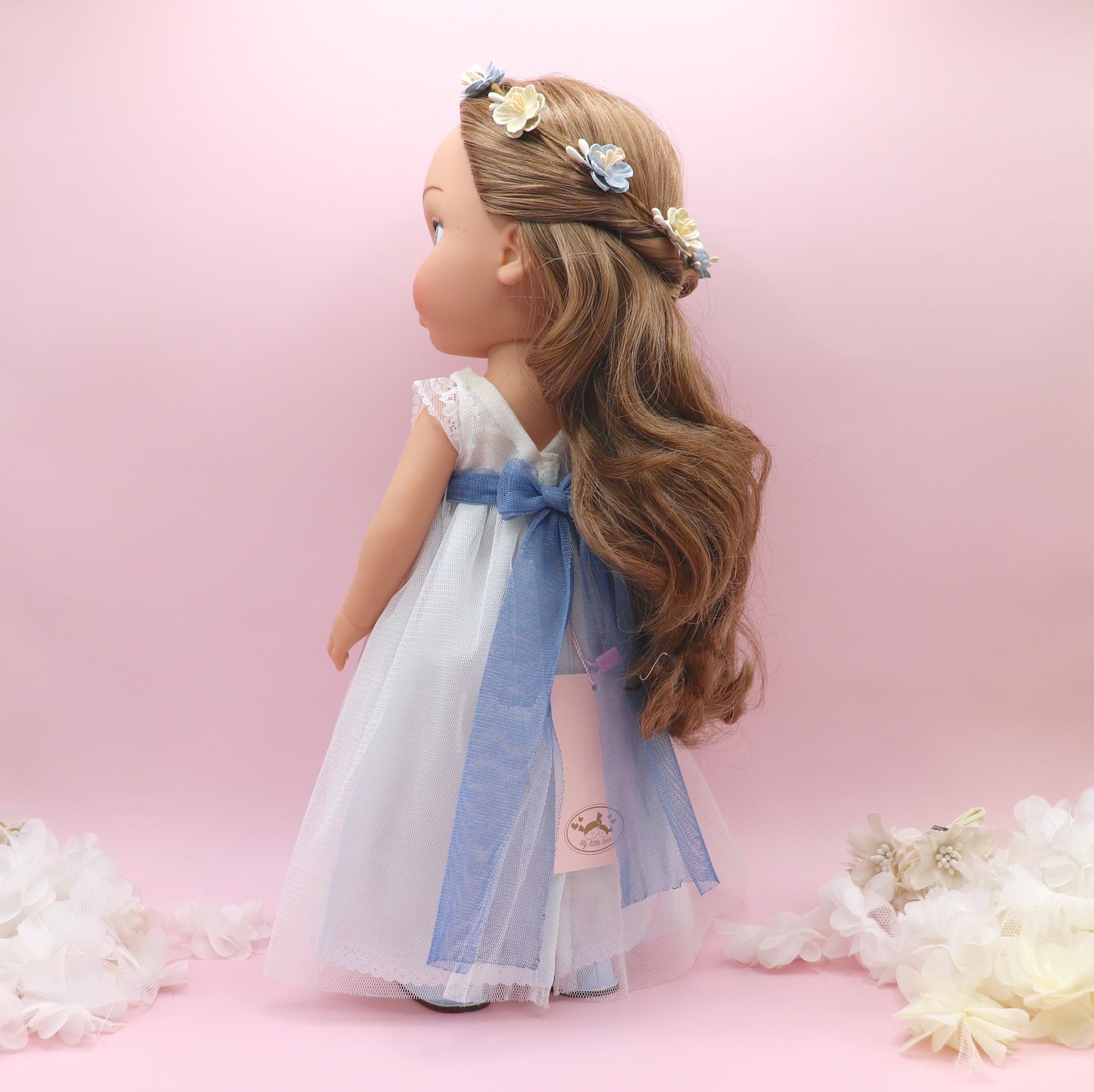 Muñeca de comunión personalizada con vestido NICOLE TUL AZUL
