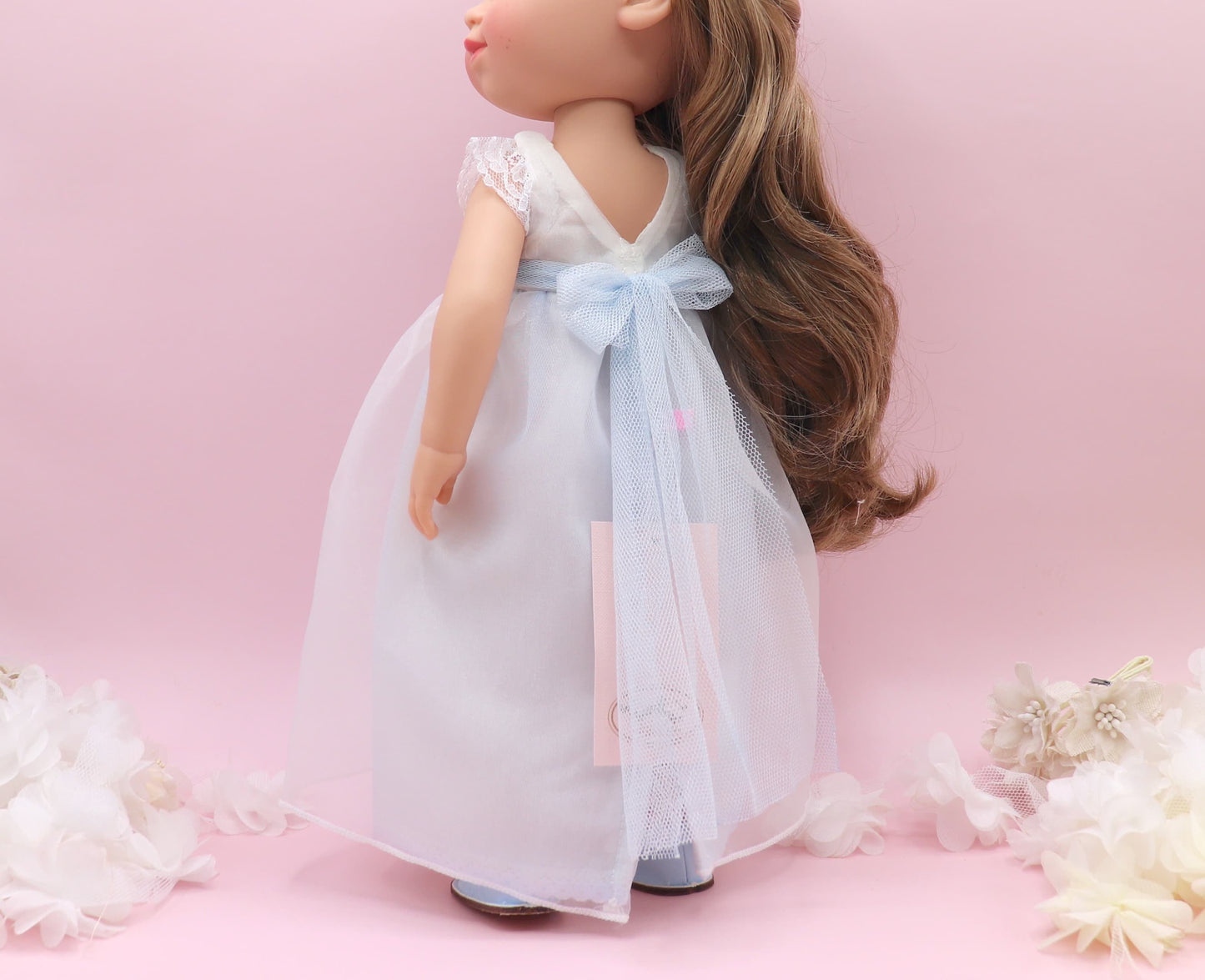 Vestido de comunhão boneca de organza abril