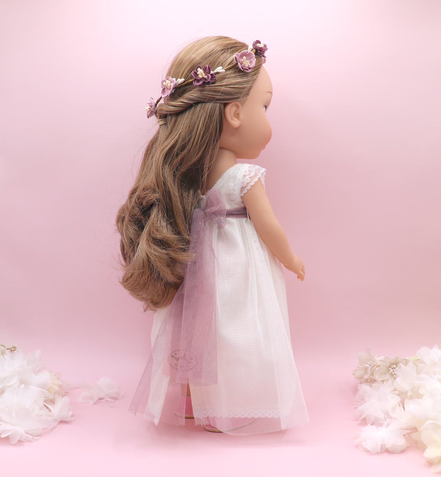 Muñeca de comunión personalizada con vestido NICOLE TUL BLANCO