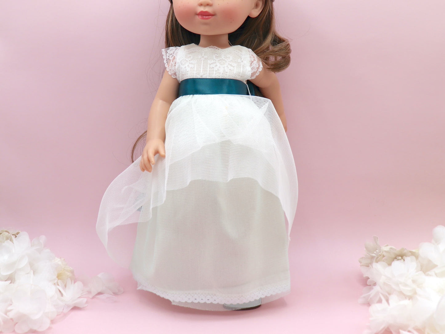 Vestido comunión muñeca NICOLE TUL VERDE
