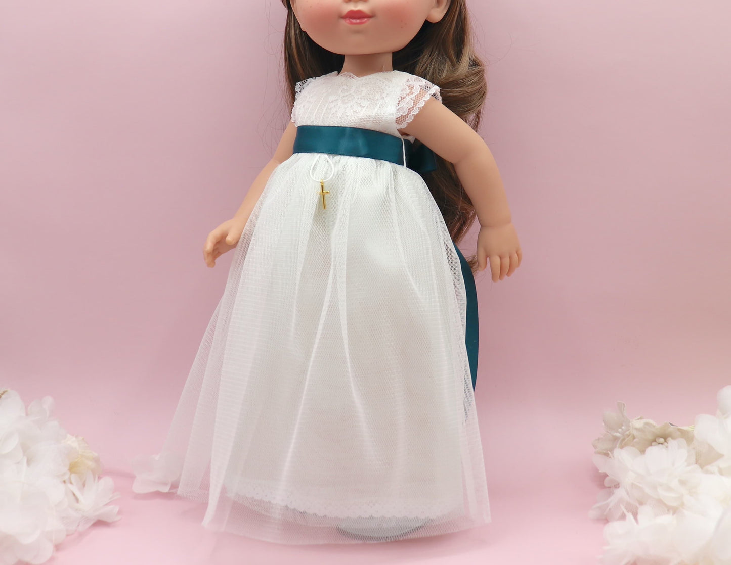 Vestido comunión muñeca NICOLE TUL VERDE