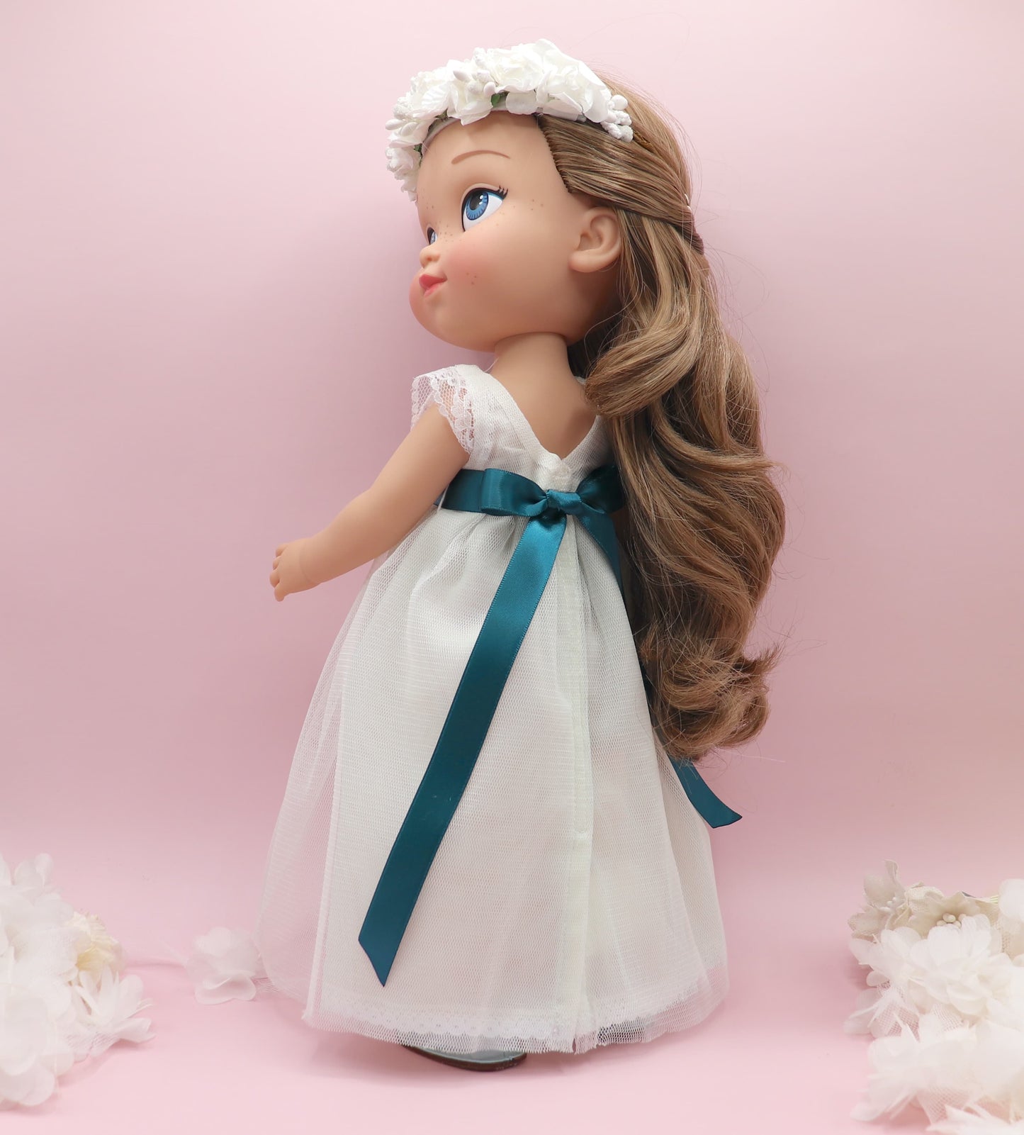 Muñeca de comunión personalizada con vestido NICOLE TUL VERDE