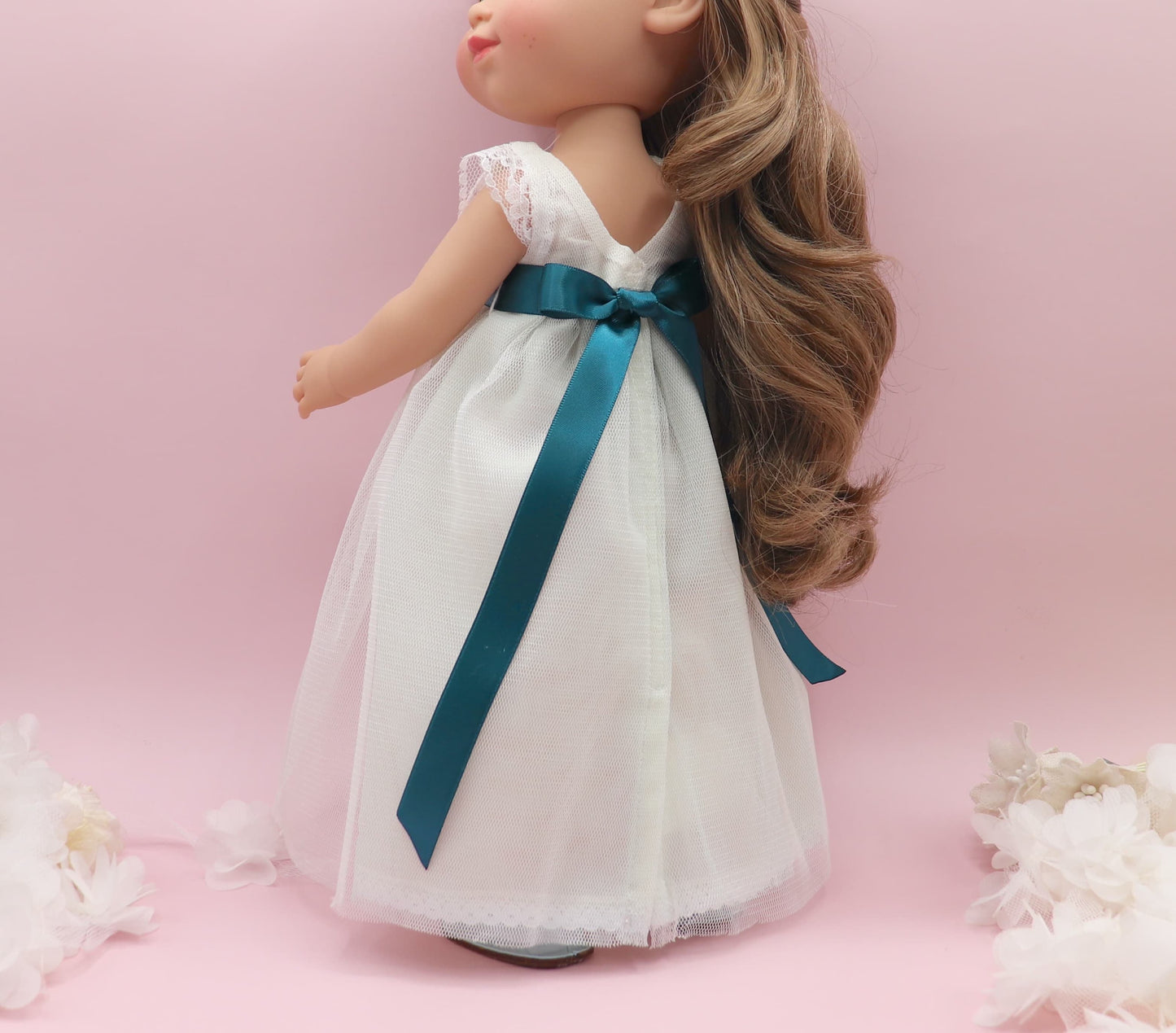 Vestido comunión muñeca NICOLE TUL VERDE