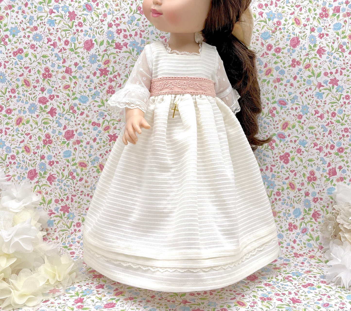 Vestido de comunhão boneca Beatrice Otomano