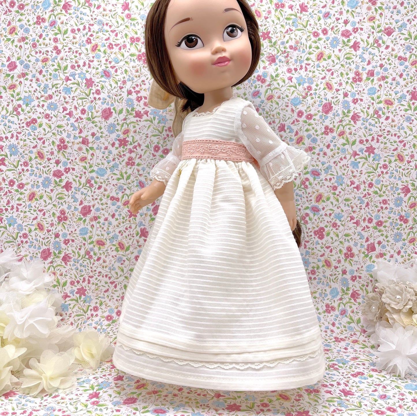 Boneca de comunhão personalizada com vestido otomano Beatrice