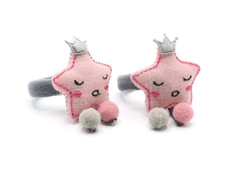 Coleteros de estrellitas reina para el pelo en rosa