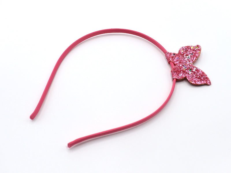 Diadema con purpurina rosa mariposa