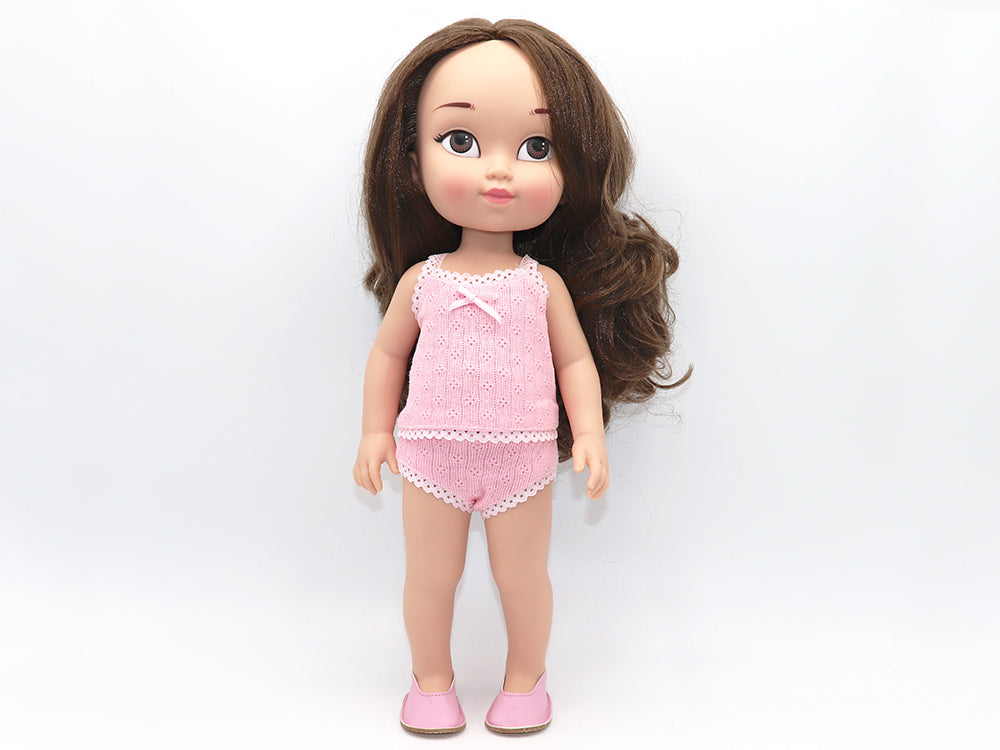 Muñeca castaña de ojos marrones
